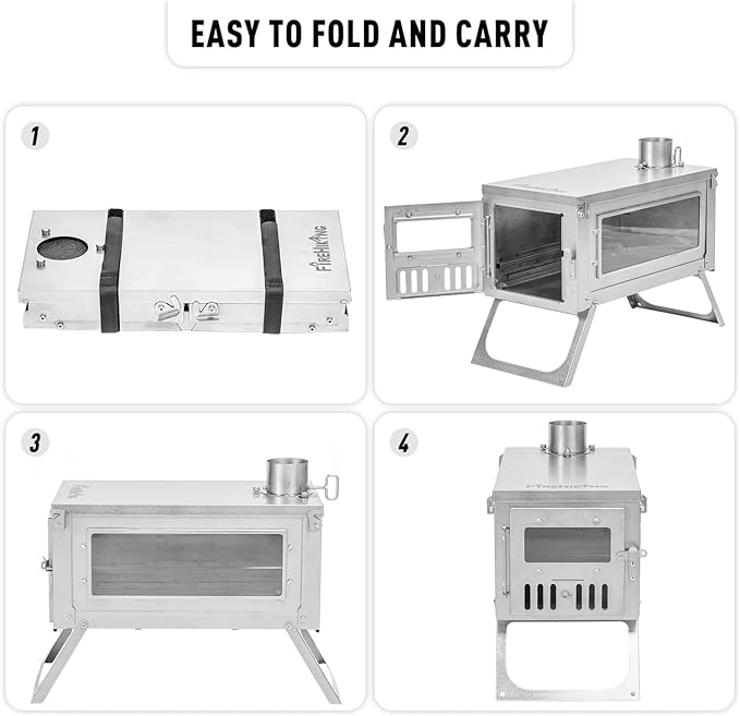FireHiking Titanium Stove Camping Tent Burning Stove Foldable Ultralight