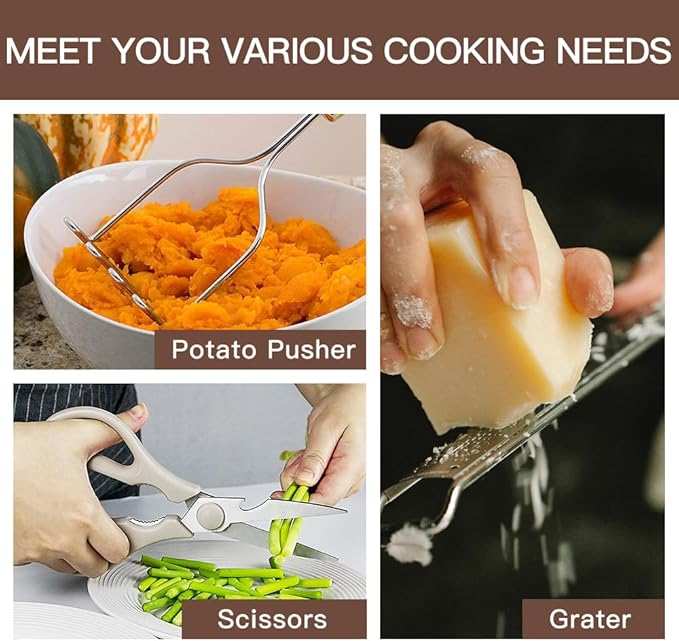 Kitchen Utensils Set-Silicone Cooking Utensils-33pcs Non-Stick Silicone Cooking