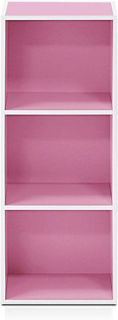 Furinno LUDER Book Shelf, 3-Cube Bookshelf, Bookcase