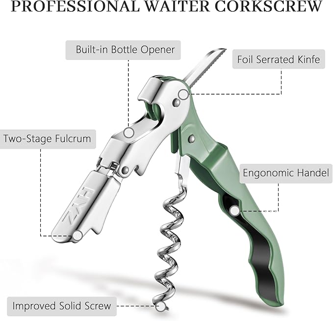 HYZ 2-Pack Wine Opener Waiter Corkscrew, Professional Wine Key