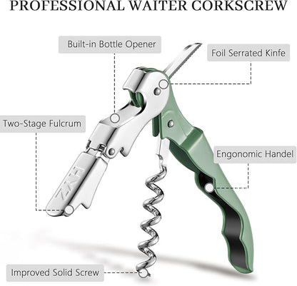 HYZ 2-Pack Wine Opener Waiter Corkscrew, Professional Wine Key