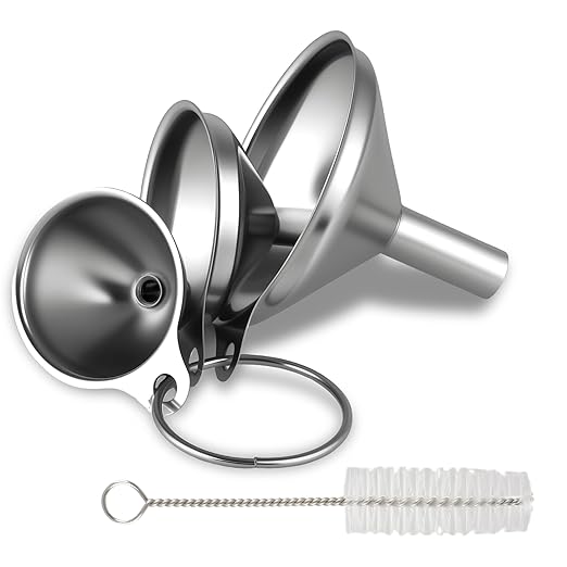 Stainless Steel Kitchen Funnel, Medium and Small Three-piece Set