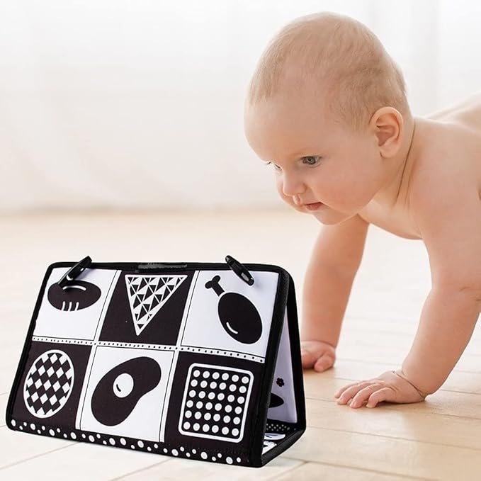 teytoy Tummy Time Mirror Infant Newborn Toys 0-3 Months Brain Developmental Baby Mirror Tummy Time Black and White High Contrast Baby Toys 4 6 9 12 Month Boys Girls Crawling Sensory Toy