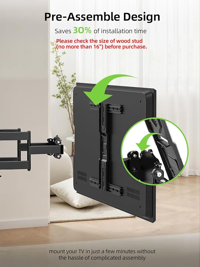 USX MOUNT Ultra Slim TV Wall Mount 37-75 Inch TVs Mount