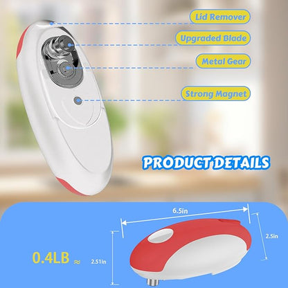 USB Rechargeable Electric Can Opener – Battery Operated, One Touch Automatic