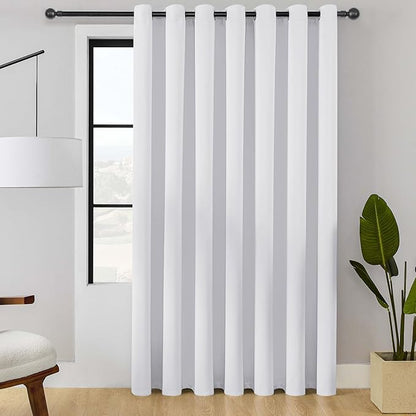 ChrisDowa Room Divider Curtain 108 Inches Long, Wide Blackout Sliding Door