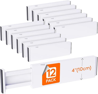 Lifewit 12 Pack 4" High Drawer Dividers 34-56cm/13.5-22" Adjustable Drawer