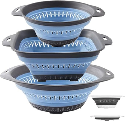 Collapsible Colander and Strainer, Silicone Strainer Colanders & Food Strainers