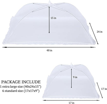 ZMCINER 7 Pack Food Covers for Outdoors Mesh Screen Include Food Tents 1 Extra