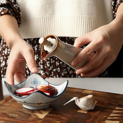Small Ceramic Olive Oil Dispenser Bottle