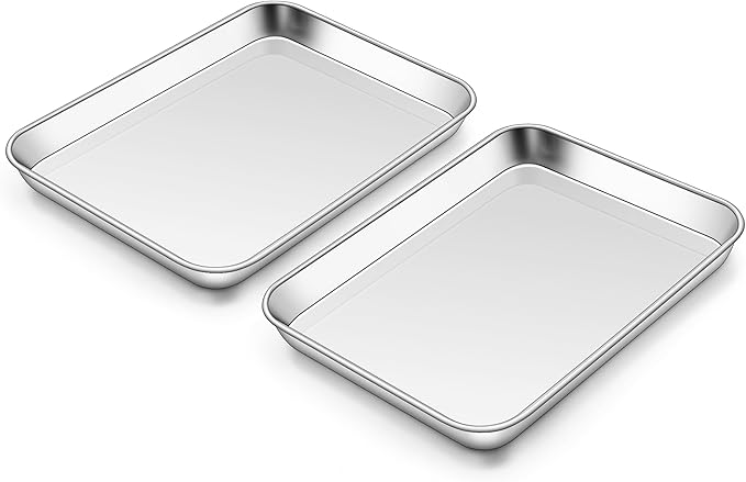 Homikit 2 Pack Baking Sheet, 10 x 8 Inch Stainless Steel Cookie Tray Set