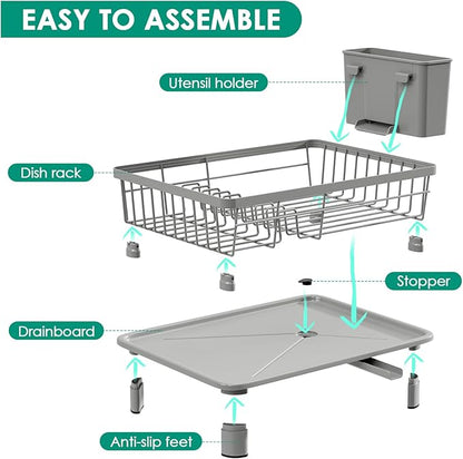 GAOKASE Dish Drying Rack, Stainless Steel-Dish Rack, Dish Racks