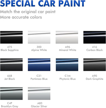 300 Alpine White Touch Up Paint for BMW, DIY Car Paint Scratch Repair Kit, Automotive Paints, Quick & Easy Fix Scratch Repair for X1/X3/X5/X6/2/3/5/7/8 Series/Z4/M3/M5/M6