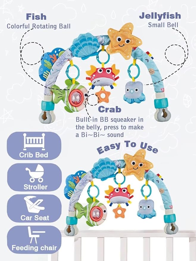 Pau1Hami1ton Baby Stroller Arch Toys, Car Seat Toys,Baby Gifts.S-19(Red Crab)