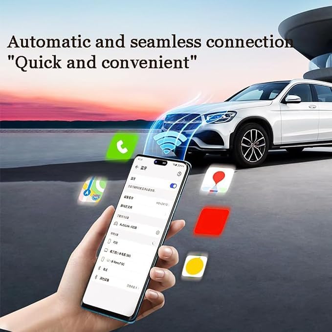 Mini Wireless CarPlay Adapter for KIA Seltos 2024 2025 2026, Wired Car Play to Wireless Plug & Play Auto Connect CarPlay Adapter,A-Red