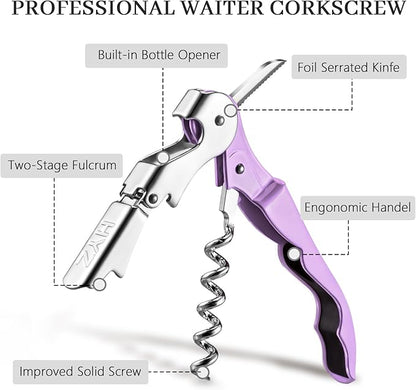 HYZ 2-Pack Wine Opener Waiter Corkscrew, Professional Wine Key