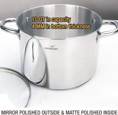 HOMICHEF 10 Quart Stock Pot