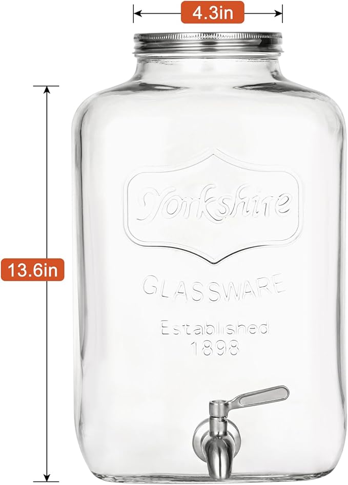 2 Gallon Glass Drink Dispenser