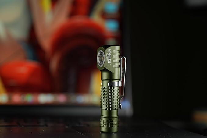 Manker E02III Everyday-Carry Flashlight, USB-c Rechargeable 10440 / AAA Flashlight, Pocket EDC flashlightwith Magnetic Tail, Reversible Clip (560 Lumens 6500K Cool White, Army Green)