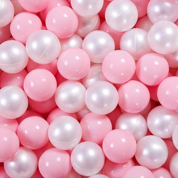 Ball Pit Balls Pack of 100 200 500 - Star and Round Set BPA Free Phthalate Free Non-Toxic Crush Proof Play Balls Soft Plastic Balls for Toddlers Baby Kids Birthday Pool Tent Party