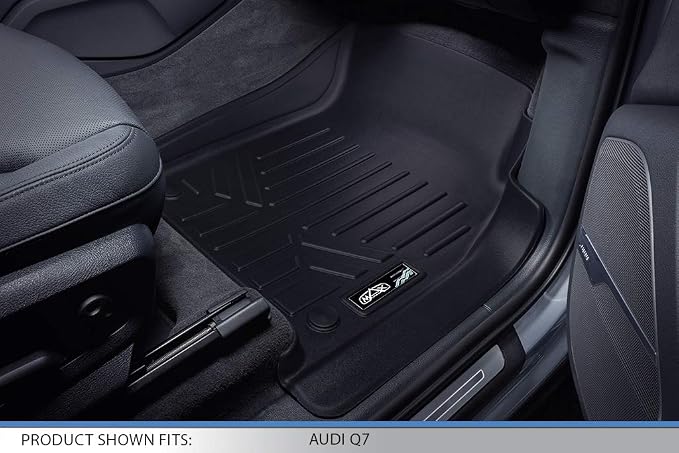 MAXLINER Custom Fit Floor Mats 3 Rows and Cargo Liner Behind 3rd Row Set Compatible with 2017-2025 Audi Q7 / SQ7