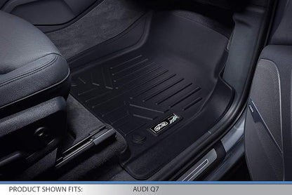 MAXLINER Custom Fit Floor Mats 3 Rows and Cargo Liner Behind 3rd Row Set Compatible with 2017-2025 Audi Q7 / SQ7