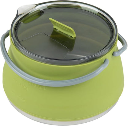 Restaurantware-Hi Tek 1 Liter Collapsible Camping Kettle, 20 Portable Cook Pots - With Perforated Lid, Stainless Steel Bottom, Silicone Camping Coffee Pots, With High Heat Nylon Handles, For Travel