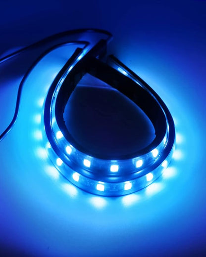 12V Led Light Strip 32CM Waterproof Ice Blue Led Strip Lights for Cars Motorcycles Golf Cart Interior & Exterior Marine Boat 5050 18SMD,Pack of 4