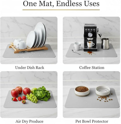 Dish Drying Mat Super Absorbent – 17" x 31" Coffee Mat