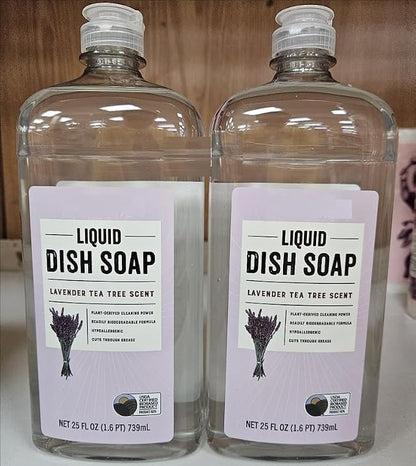 Generic Trader Joe’s Liquid Dish Soap Lavender Tea Tree Scent 25fl oz 739ml (Two Bottles)