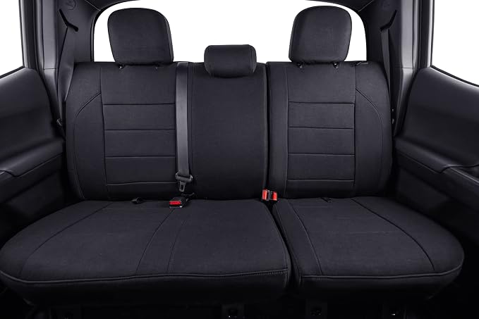 coverdream Custom Fit Front Seat Covers for Toyota Tacoma 2016 2017 2018 2019 2020 2021 2022 2023 All Models (Black,Front Row Only)