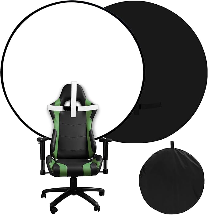 Portable Black White Screen Chair, 57 in Screen Backdrop