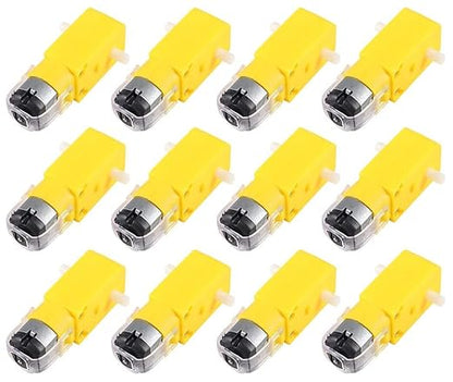 12pcs TT Motor DC Electric Motor 3V-6V Dual Shaft Geared Motor Magnetic Gearbox Engine Motor for DIY Smart Car Robot Toys Cars Chassis Models Vibration Products