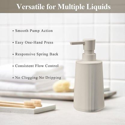 Beige 2 Pack Hand Soap Dispensers Set