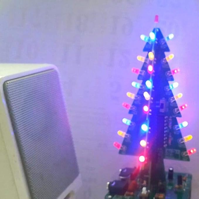 Gikfun Audio Controlled 3D LED Flashing Christmas Tree DIY Kits Soldering Practice EK1685