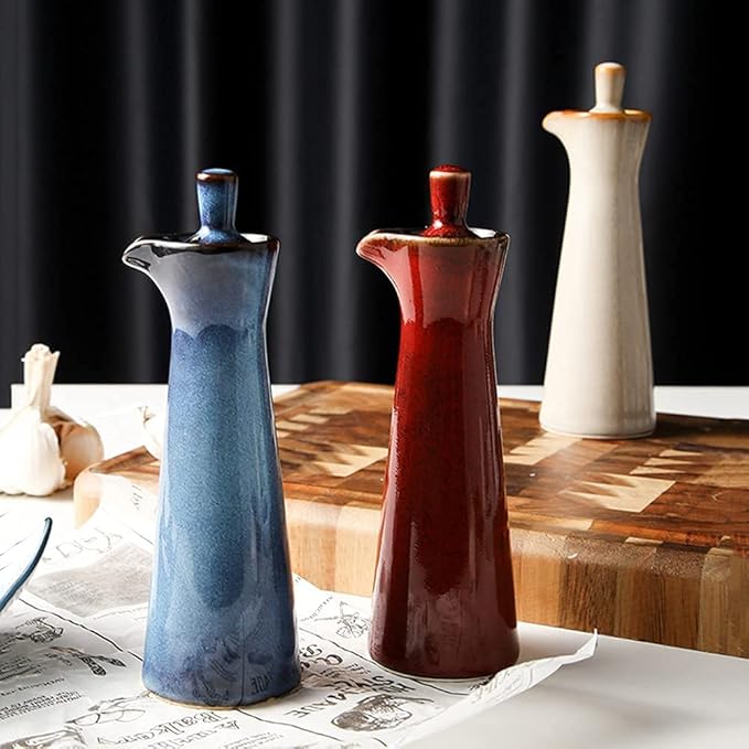 Small Ceramic Olive Oil Dispenser Bottle