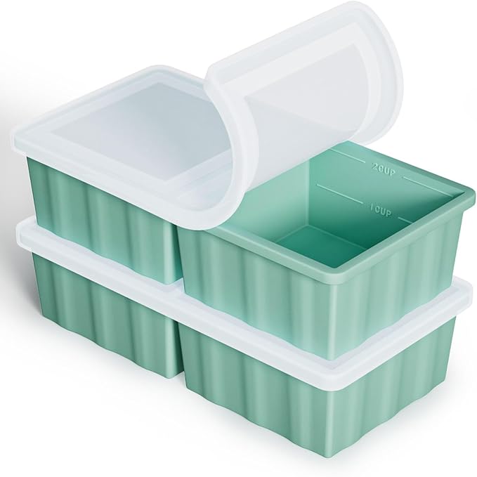 Silicone Freezer Tray for Soup Ice Cubes: 2-Cup Freezing Tray