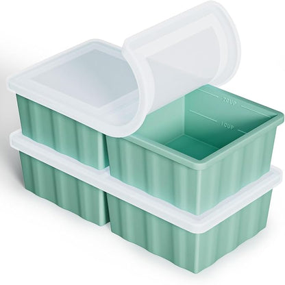 Silicone Freezer Tray for Soup Ice Cubes: 2-Cup Freezing Tray