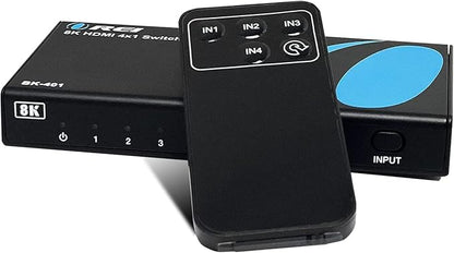 OREI 8K 4x1 HDMI 2.1 Switch 4K @ 120hz Switcher 4 in 1 Out, Support HDR