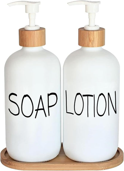 White Soap Dispenser Bathroom Set, Set