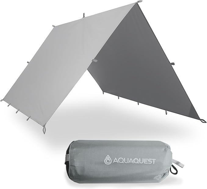 AquaQuest Guide Tarp ??Ultralight Waterproof (5,000 mm) Seam-Taped 40D Ripstop Rain Fly for Backpacking, Stealth Camping & Thru-Hiking