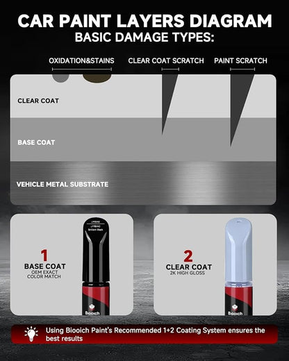 Brilliant Black LY9B/A2 for Audi Touch Up Paint Kit[2K Clear Coat Included],Exact Color Match Touch Up Paint for Chip and Scratch