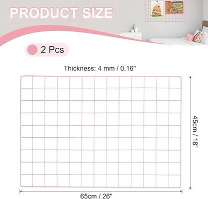 PATIKIL 18"x26" Wire Grid Panel, 2 Pack Board Photo Pictures Memo Display Grid