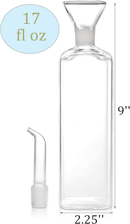 Yesland 2 Pack Olive Oil Bottle - 17 Oz Glass Oil Dispenser Vinegar Cruet - Oil