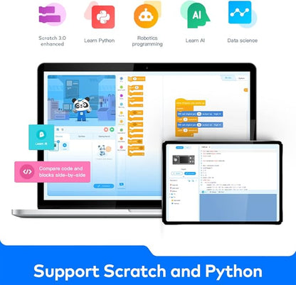 Makeblock Cyberpi Project-Based Kit, Coding for Kids 8-12 Support Scratch & Python Programming, STEM Programmable Robot Supports AI & IoT Technology with Built-in WiFi Module