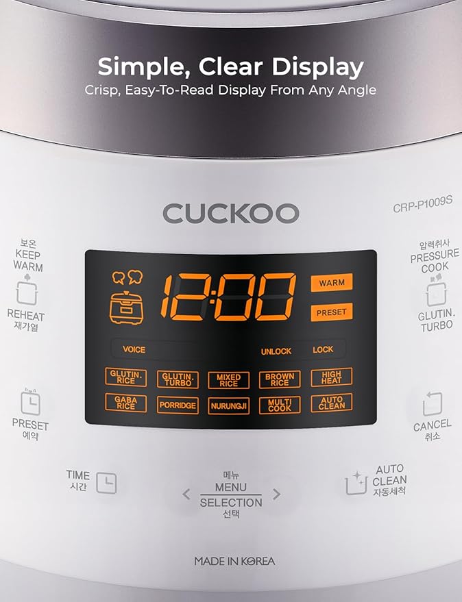 CUCKOO High Pressure Rice Cooker 10-Cup Uncooked / 20-Cup Cooked