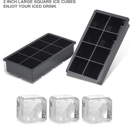 Bangp Large Ice Cube Trays 2 Pack, Big Ice Cube Molds