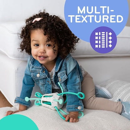 Mobi Zippee Activity Toy - Sensory Activities for Toddlers and Kids, BPA-Free and Food Grade Silicone, Montessori Learning Games for Ages +1 (Mintee)