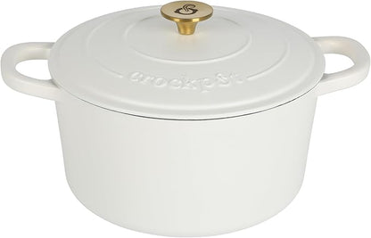 Crock-Pot Artisan 7-Quart Round Dutch Oven – Matte Linen White