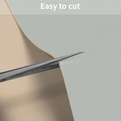 Leather Desk Mat,1.8mm Thick,16x60 Inch Desk Cover,Desk Protector Mat,Dresser Cover Top,XL Desk Mat,Table Top Protector,Dresser Protector Top,Desk Cover Protector(Light Brown+Gray,16x60)